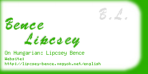 bence lipcsey business card